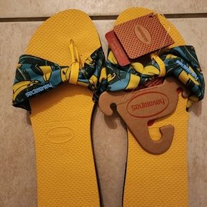 Havaianas You St.Tropez Shine Flip Flop Yellow sz 9/10